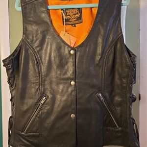 Womans Milwaukee Leather Performance Apparel Black Leather Vest